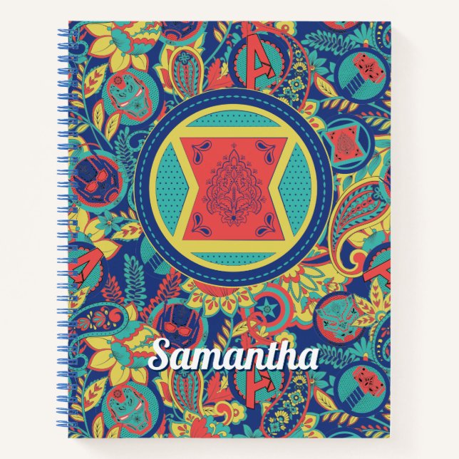 Avengers | Colorful Paisley Black Widow Logo Notebook (Front)
