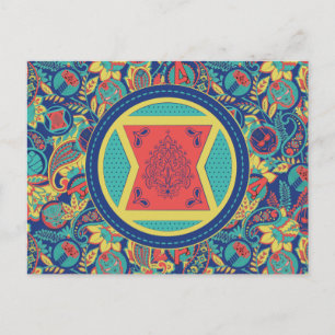 Avengers Colorful Paisley Black Widow Logo Postcard