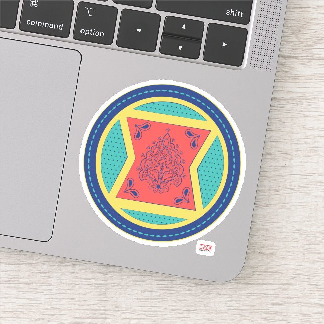Avengers | Colorful Paisley Black Widow Logo Sticker (Detail)