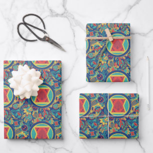 Avengers   Colorful Paisley Black Widow Logo Wrapping Paper Sheets