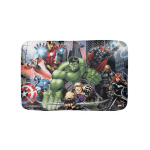 Avengers Defending City Bath Mat