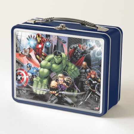 Avengers Defending City Metal Lunch Box
