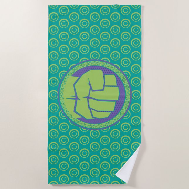 Avengers | Dotted Hulk Logo Beach Towel (Front)