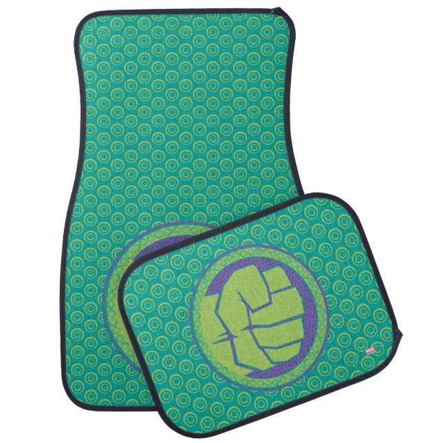 Avengers | Dotted Hulk Logo Car Floor Mat (Set)