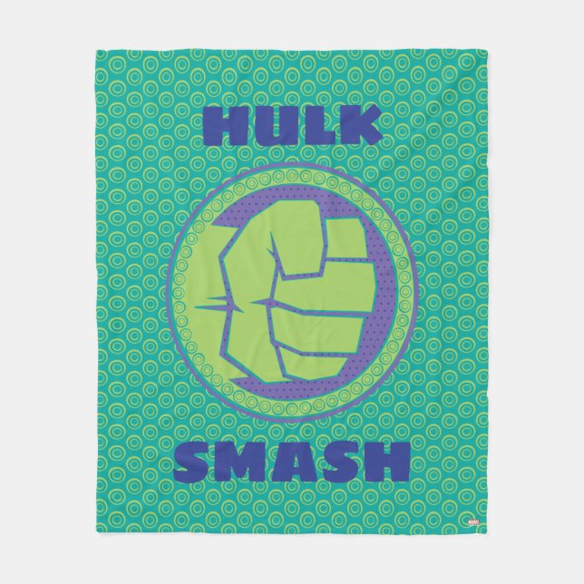 Avengers | Dotted Hulk Logo Fleece Blanket (Front)
