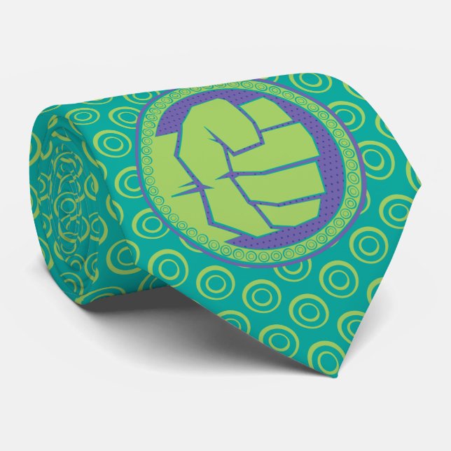Avengers | Dotted Hulk Logo Neck Tie (Rolled)