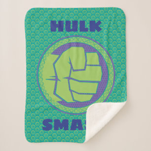 Avengers   Dotted Hulk Logo Sherpa Blanket