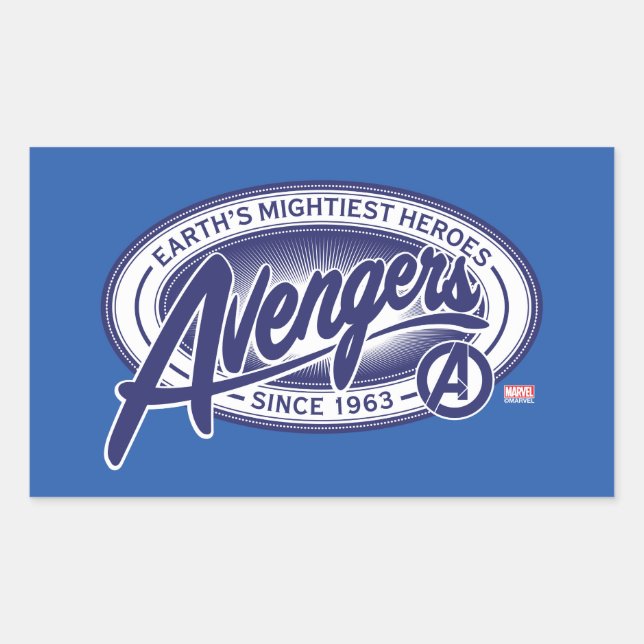 Avengers | Earth's Mightiest Heroes Avengers Badge Rectangular Sticker (Front)