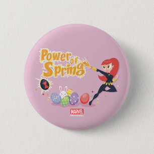 Avengers Easter Black Widow - Power of Spring Button