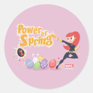 Avengers Easter   Black Widow - Power of Spring Classic Round Sticker