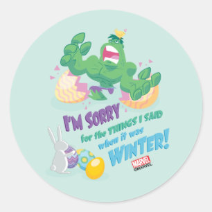 Avengers Easter   Hulk - Sorry Classic Round Sticker