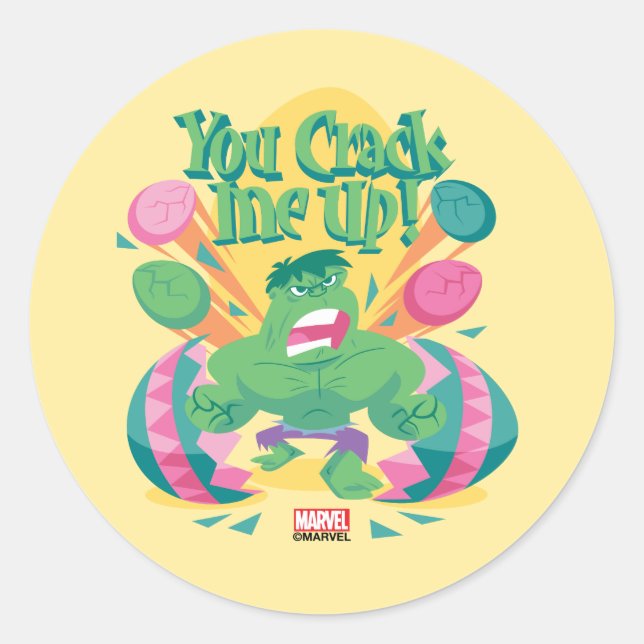 Avengers Easter | Hulk - You Crack Me Up Classic Round Sticker (Front)