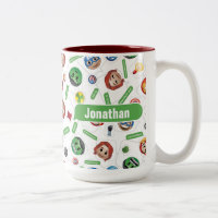 Avengers Emoji Characters Text Pattern Two-Tone Coffee Mug