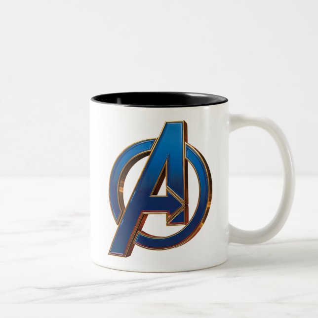 Avengers: Endgame | Avengers Blue & Gold Logo Two-Tone Coffee Mug (Right)