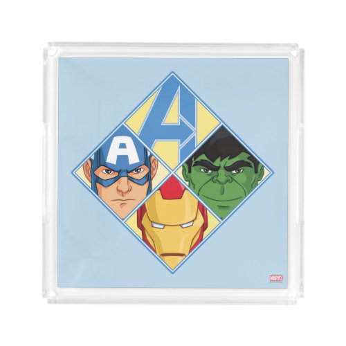 Avengers Face Badge Acrylic Tray