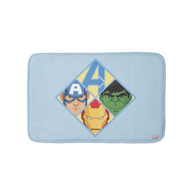 Avengers Face Badge Bathroom Mat (Front)