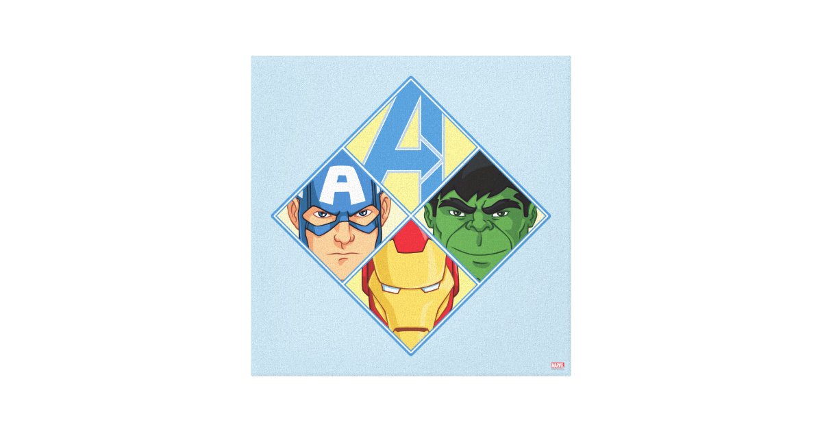 avengers face badge canvas print zazzle com