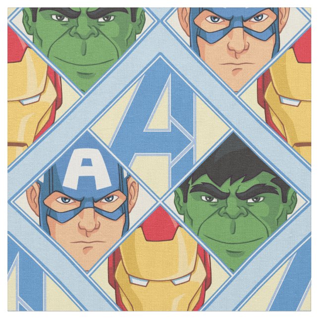 Avengers Face Badge Fabric (Close Up)