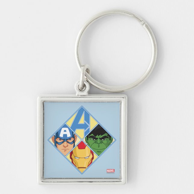 Avengers Face Badge Keychain (Front)