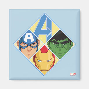 Avengers Face Badge Magnet
