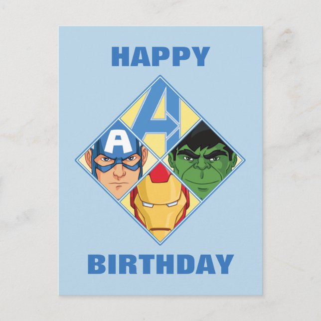 Avengers Face Badge Postcard (Front)