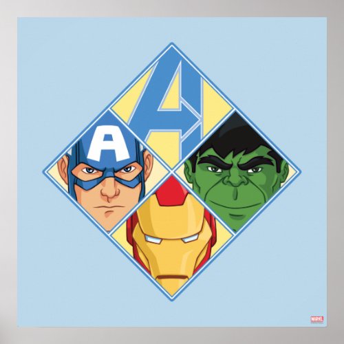 Avengers Face Badge Poster