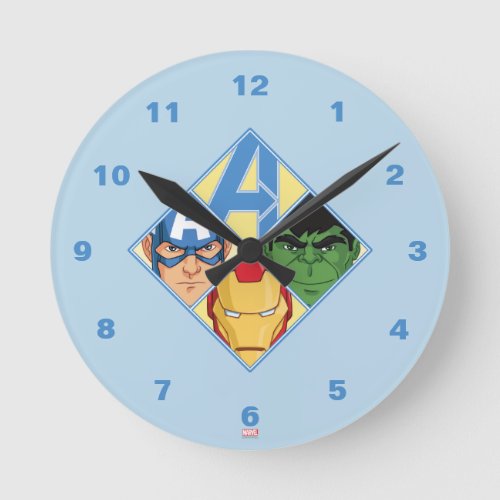 Avengers Face Badge Round Clock