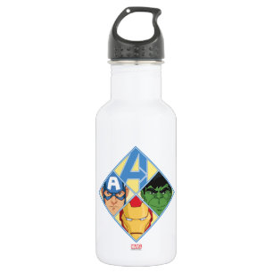 Avengers Face Badge Stainless Steel Water Bottle