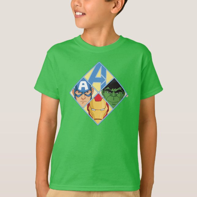 Avengers Face Badge T-Shirt (Front)