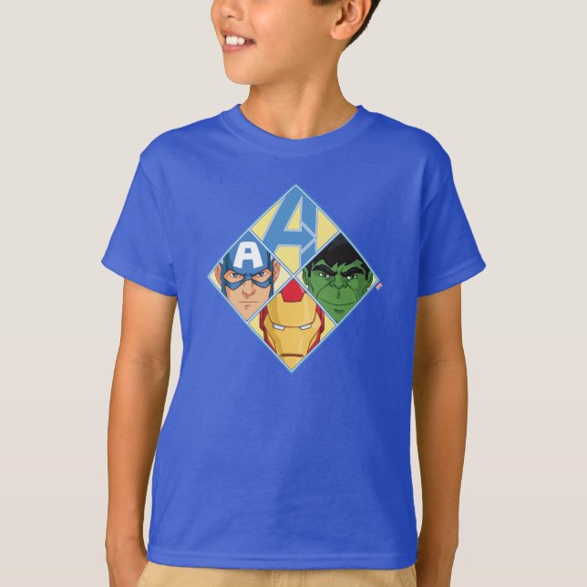 Avengers Face Badge T-Shirt (Front)