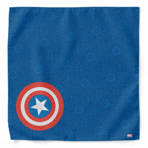 Avengers Floral Captain America Logo Bandana