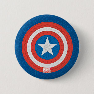 Avengers   Floral Captain America Logo Button