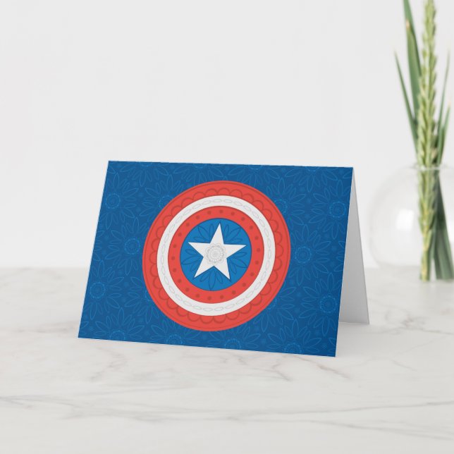 Avengers | Floral Captain America Logo Card (Front)