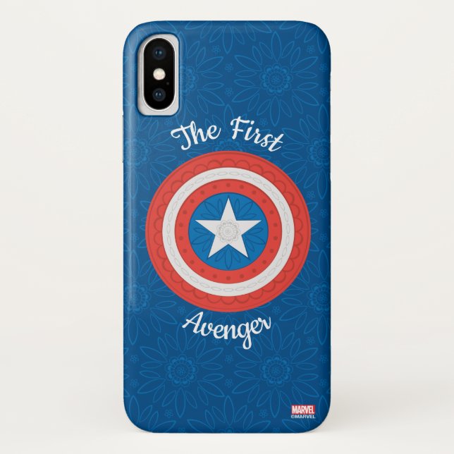 Avengers | Floral Captain America Logo Case-Mate iPhone Case (Back)