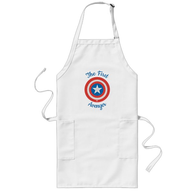 Avengers | Floral Captain America Logo Long Apron (Front)