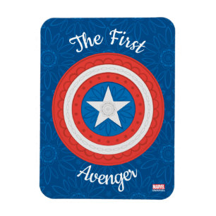 Avengers   Floral Captain America Logo Magnet