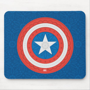 Avengers   Floral Captain America Logo Mouse Pad