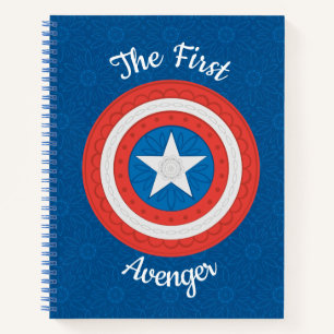 Avengers Floral Captain America Logo Notebook
