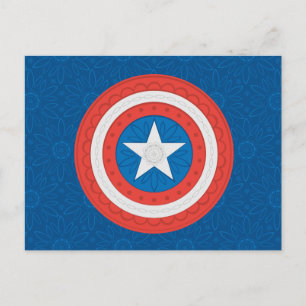 Avengers Floral Captain America Logo Postcard