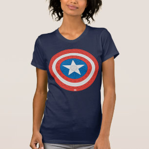 Avengers   Floral Captain America Logo T-Shirt