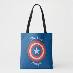 Avengers Floral Captain America Logo Tote Bag
