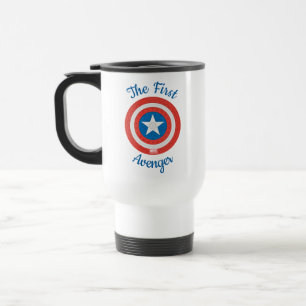 Avengers   Floral Captain America Logo Travel Mug