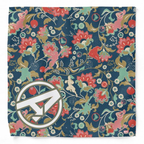 Avengers  Floral Paisley Avengers Logo Bandana