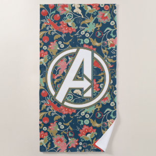 Avengers Floral Paisley Avengers Logo Beach Towel