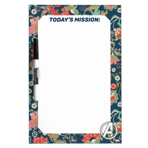 Avengers  Floral Paisley Avengers Logo Dry Erase Board