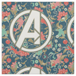 Avengers | Floral Paisley Avengers Logo Fabric