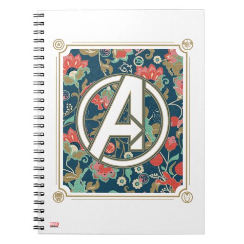 Avengers  Floral Paisley Avengers Logo Notebook