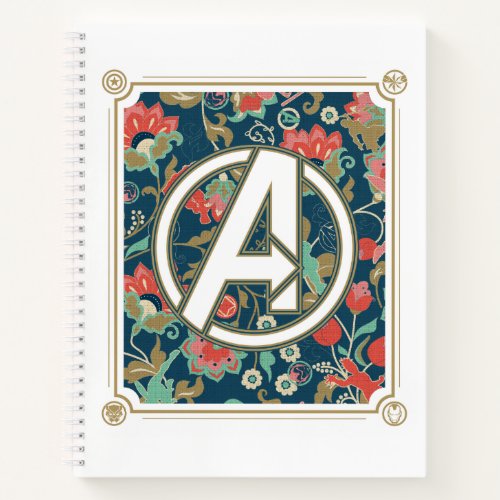 Avengers  Floral Paisley Avengers Logo Notebook