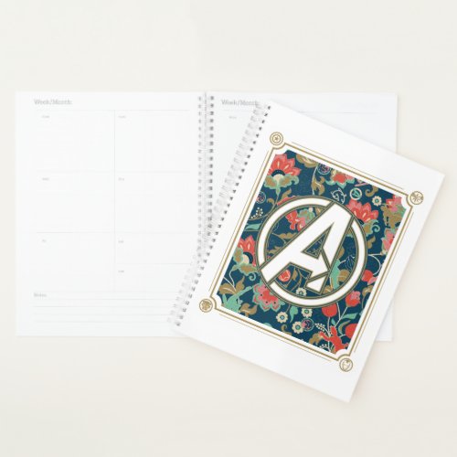 Avengers  Floral Paisley Avengers Logo Planner