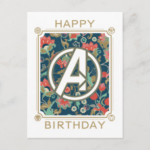 Avengers Floral Paisley Avengers Logo Postcard